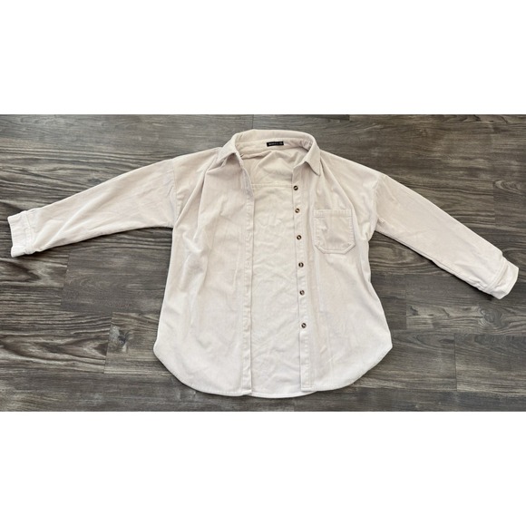 corduroy button shirt Shacket Barn Coat Soft Clean Girl Cottagecore Coastal GMA - Picture 7 of 15